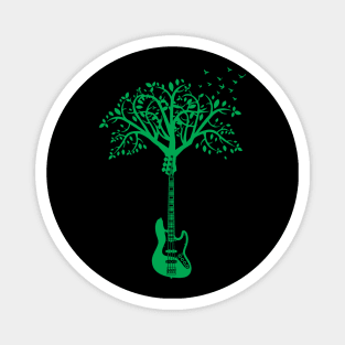 Bass Guitar Tree Green Magnet